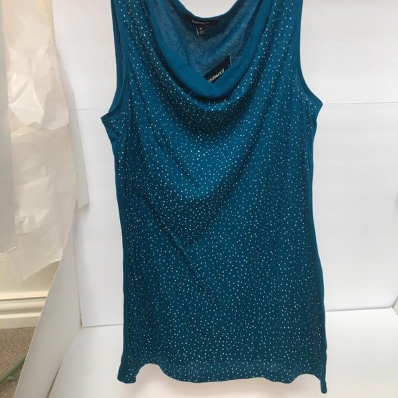 Express sleeveless modal top - cowlneck, studded - Picture 5 of 5